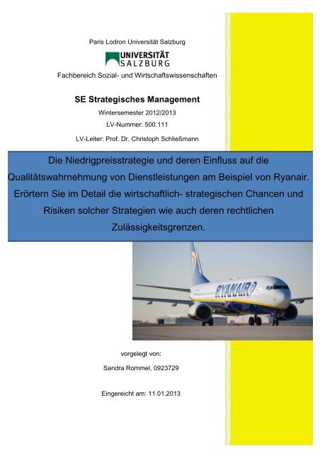 Die Niedrigpreisstrategie Und Deren Einfluss Auf Die