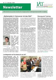 Newsletter - Institut für Angewandte Trainingswissenschaft Leipzig