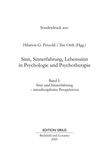 Sinnkrisen, Belastung, Lebenssinn – psychologische Perspektiven ...