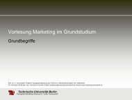 Technische Universität Berlin - Fachgebiet Marketing - TU Berlin