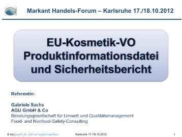 Präsentation EU-Kosmetik-VO Produktinformationsdatei und ...