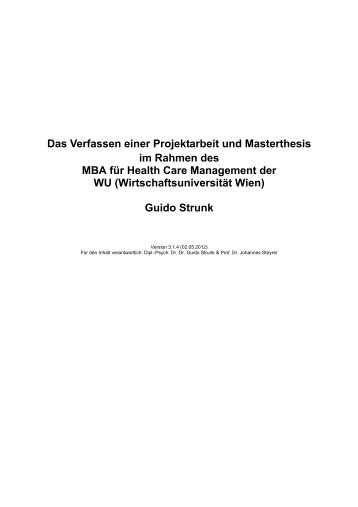 Das Verfassen einer Projektarbeit und Masterthesis - Complexity ...