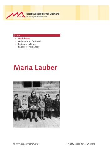 Maria Lauber - Projektwochen Berner Oberland