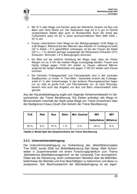 Mobilitätskonzept Trier 2025 Textband - Stadt Trier