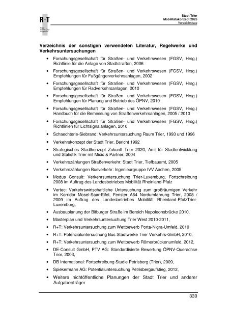 Mobilitätskonzept Trier 2025 Textband - Stadt Trier