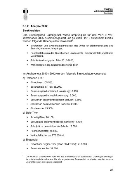 Mobilitätskonzept Trier 2025 Textband - Stadt Trier