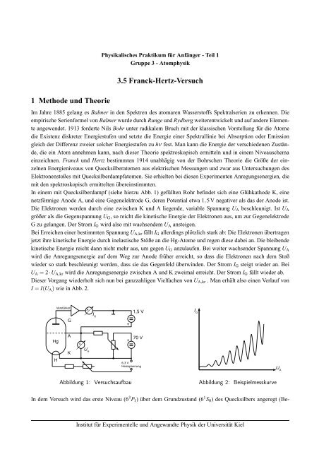 Franck-Hertz-Versuch - Institut für Experimentelle und Angewandte ...