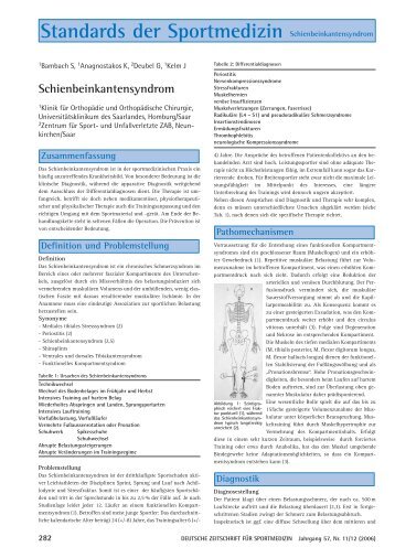 Schienbeinkantensyndrom - Deutsche Zeitschrift für Sportmedizin