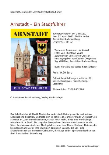 Arnstadt – Ein Stadtführer - Verlag-Kirchschlager