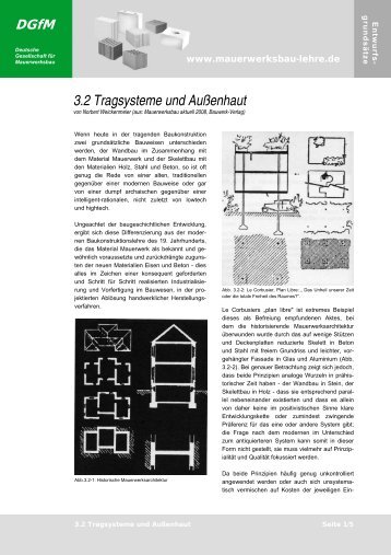 3.2 Tragsysteme und Außenhaut (773 KB) - Mauerwerksbau - Lehre