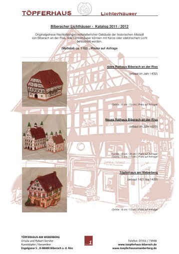 Produktkatalog Internetx - Töpferhaus am Weberberg