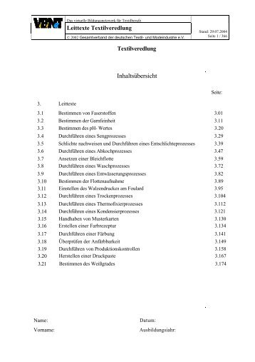 Leittexte Textilveredlung - ViBiNeT