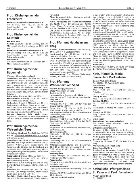 Amtsblatt - Verbandsgemeinde Freinsheim