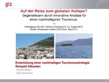 Nachhaltige Tourismusentwicklung in Albanien - GIZ