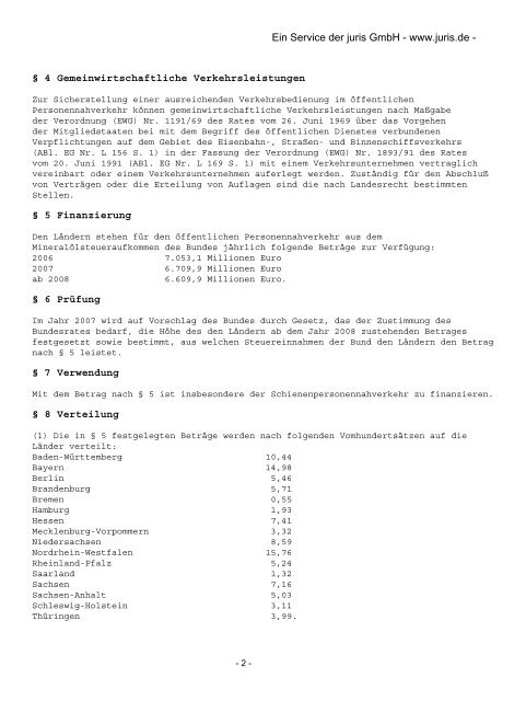 Regionalisierungsgesetz - VGS-Online