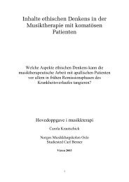 Inhalte ethischen Denkens in der Musiktherapie mit komatösen ...