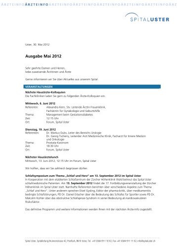 Ausgabe Mai 2012 - Spital Uster