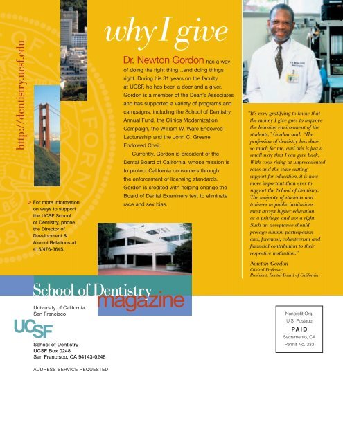 magazine - UCSF School of Dentistry - University of California, San ...