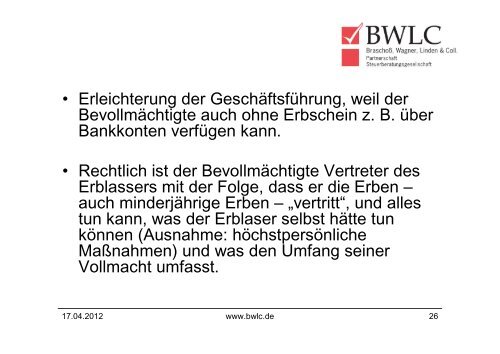 MAßNAHMEN FÜR UNVORHERSEHBARE TODES- UND ... - Bwlc.de