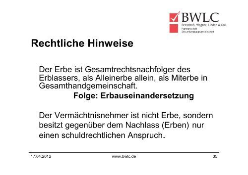 MAßNAHMEN FÜR UNVORHERSEHBARE TODES- UND ... - Bwlc.de