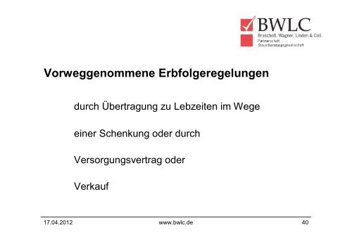 MAßNAHMEN FÜR UNVORHERSEHBARE TODES- UND ... - Bwlc.de