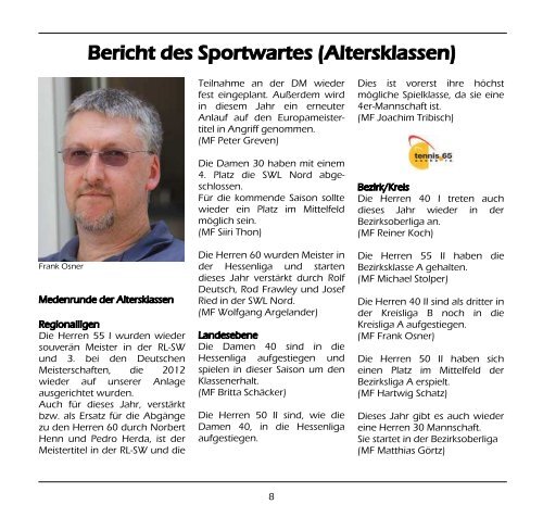 Club-Magazin 2013 - Tennis 65 Eschborn