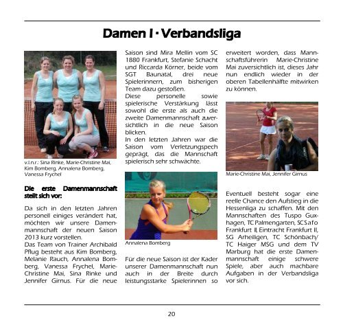 Club-Magazin 2013 - Tennis 65 Eschborn