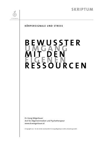 bewusster umgang mit den eigenen ressourcen - Sozialarbeit in ...