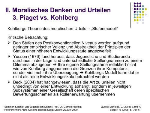 Moralentwicklung - Lehrstuhl für Psychologie IV - Universität Würzburg