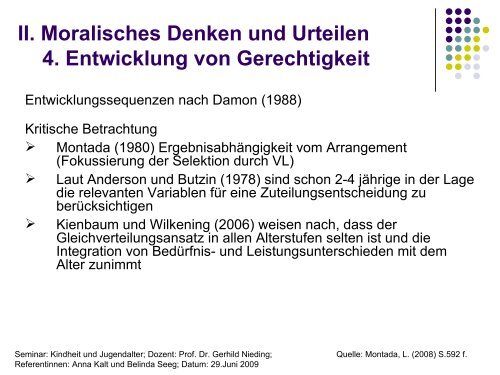 Moralentwicklung - Lehrstuhl für Psychologie IV - Universität Würzburg