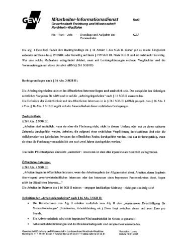 Mitarbeiter-Informationsdienst - GEW Duisburg