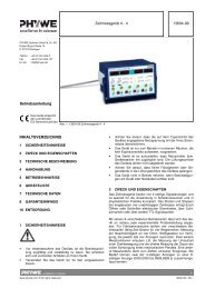 4 13604-99 INHALTSVERZEICHNIS - Phywe Systeme GmbH
