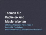 Abteilung Allgemeine Psychologie II Institut für Psychologie ...