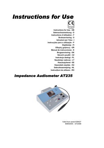 Impedance Audiometer AT235 - Interacoustics