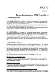 Rahmenbedingungen - KMU-Patentaktion - Signo