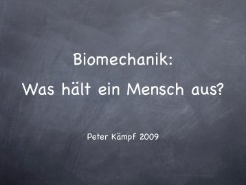 Biomechanik - Heimatseite von Peter Kämpf