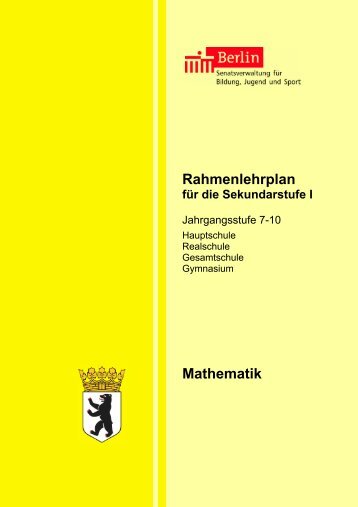 Rahmenlehrplan Mathematik, Sekundarstufe I - OSZ - Tiem