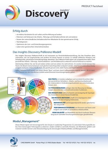 Erfolg durch Das Insights Discovery Präferenz ... - CHECKMARK