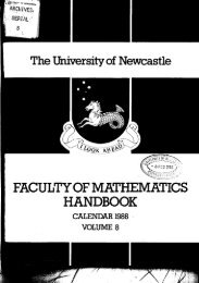 Faculty of Mathematics Handbook, 1988 - University of Newcastle