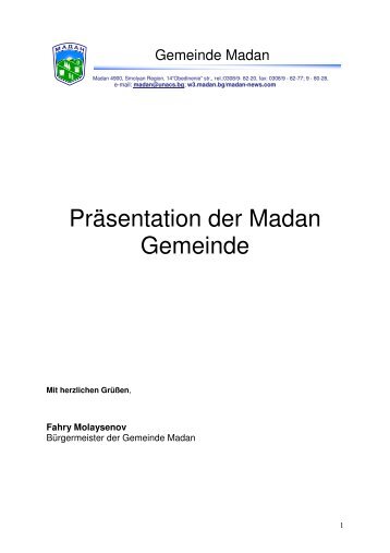 Präsentation Gemeinde Madan - Leader-Region Nationalpark ...