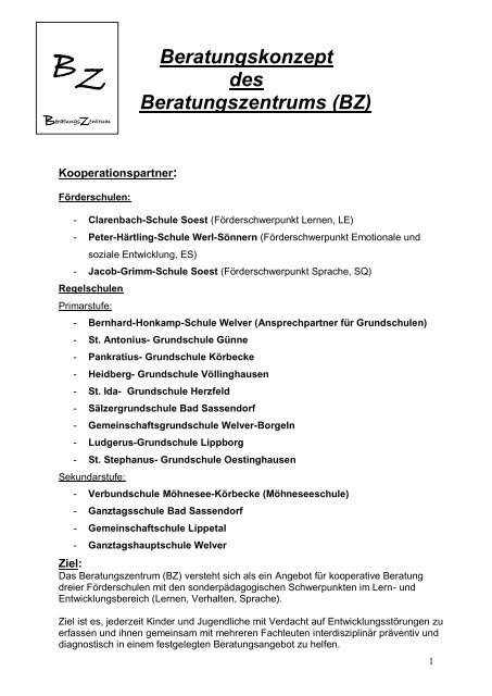 Beratungskonzept des Beratungszentrums (BZ) - Jacob-Grimm ...