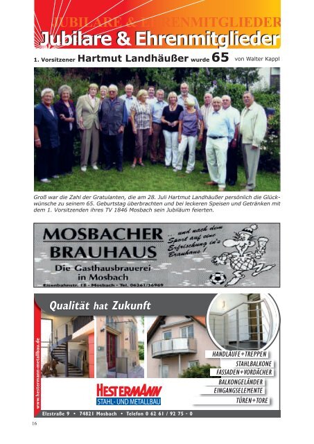 Vereinszeitung Nr. 2 / Dezember 2011 - Turnverein 1846 Mosbach ...
