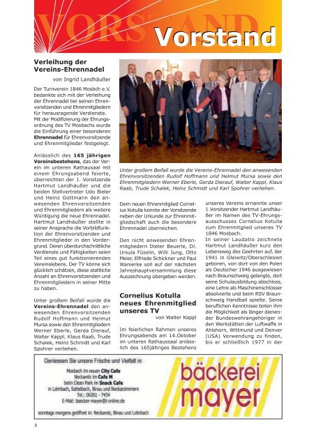 Vereinszeitung Nr. 2 / Dezember 2011 - Turnverein 1846 Mosbach ...