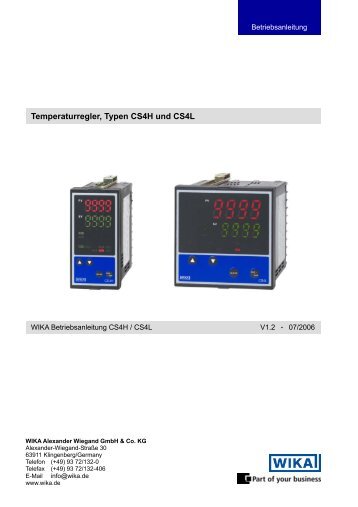 Temperaturregler, Typen CS4H und CS4L - WIKA Alexander ...