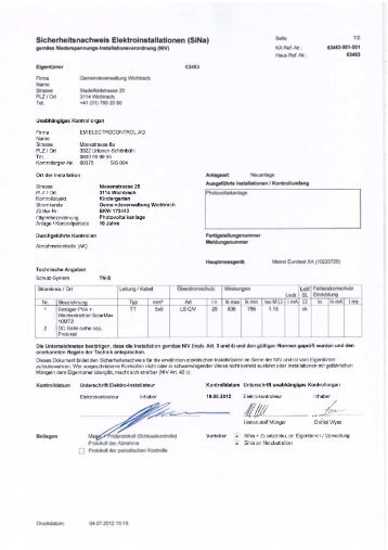 Sicherheitsnachweis Elektroinstallationen AC (SiNa) (PDF)