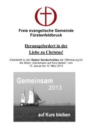 Gemeinsam auf Kurs 2013 - FeG Fürstenfeldbruck