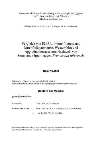 Vergleich von ELISA, Immunfluoreszenz, Durchflußzytometrie ...