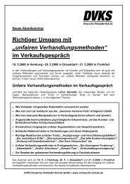 „unfairen Verhandlungsmethoden“ im Verkaufsgespräch - Deutsche ...