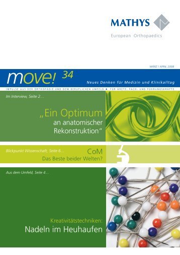 Newsletter move! März/April 2008 - Mathys AG Bettlach