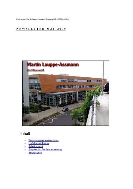 Rechtsanwalt Martin Lauppe Assmann Hoherweg 101